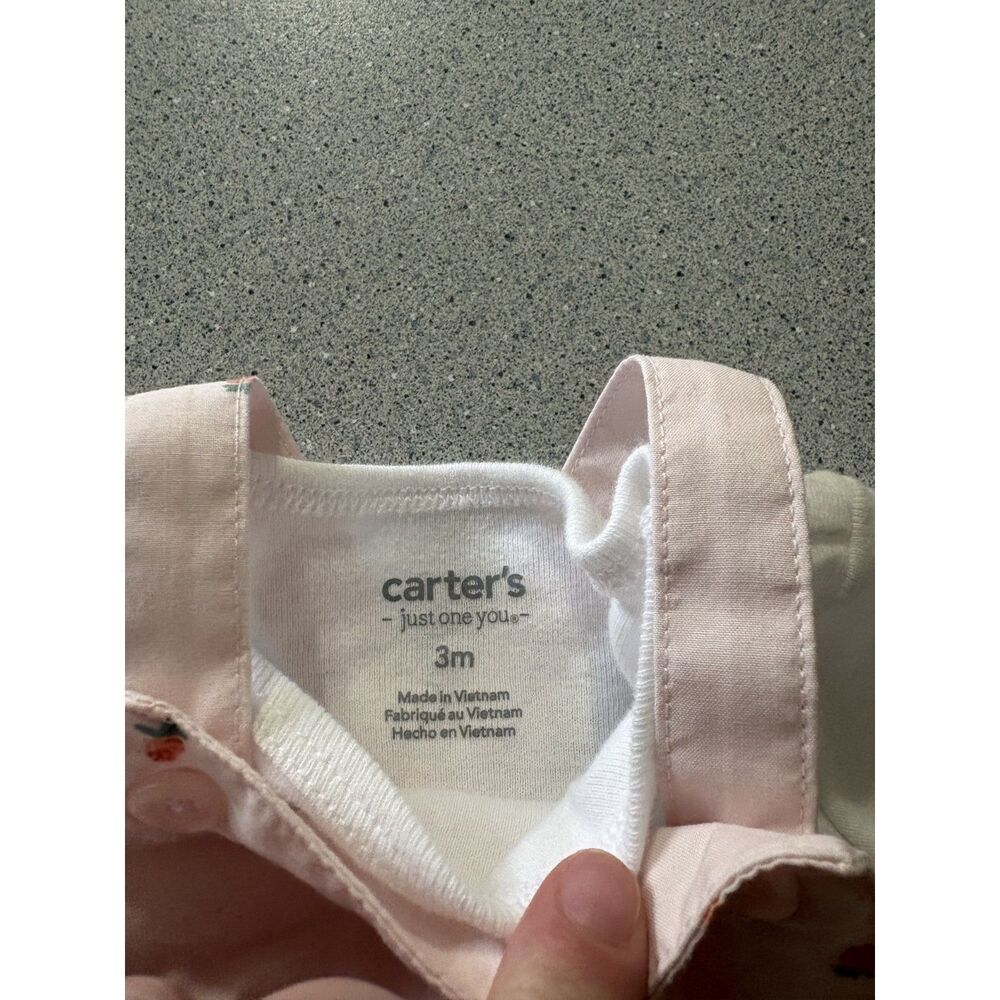 Carter's Strawberry Adjustable Romper with White T-Shirt Size- 3 Months - Picture 3 of 7